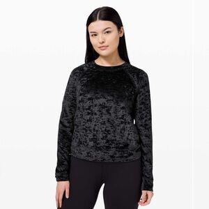 Lululemon warm down crew crushed velvet black blue size M/L (10/12) EUC